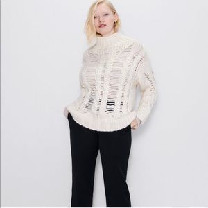 Zara Openwork Cable Knit Sweater